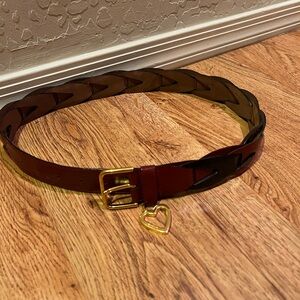 Moschino Leather Belt with Gold Heart